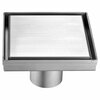 Alfi Brand 5" x 5" Modern Square Brushed SS Shower Drain W/ Solid Cover ABSD55B-BSS